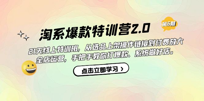 淘系爆款特训营2.0【第六期】从选品上架到付费放大 全店运营 打爆款 做好店-依次元