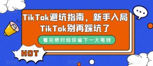 TikTok·避坑指南，新手入局Tk别再踩坑了（10节课）-依次元