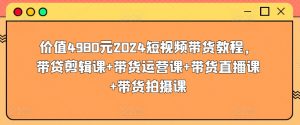 价值4980元2024短视频带货教程，带贷剪辑课+带货运营课+带货直播课+带货拍摄课-依次元